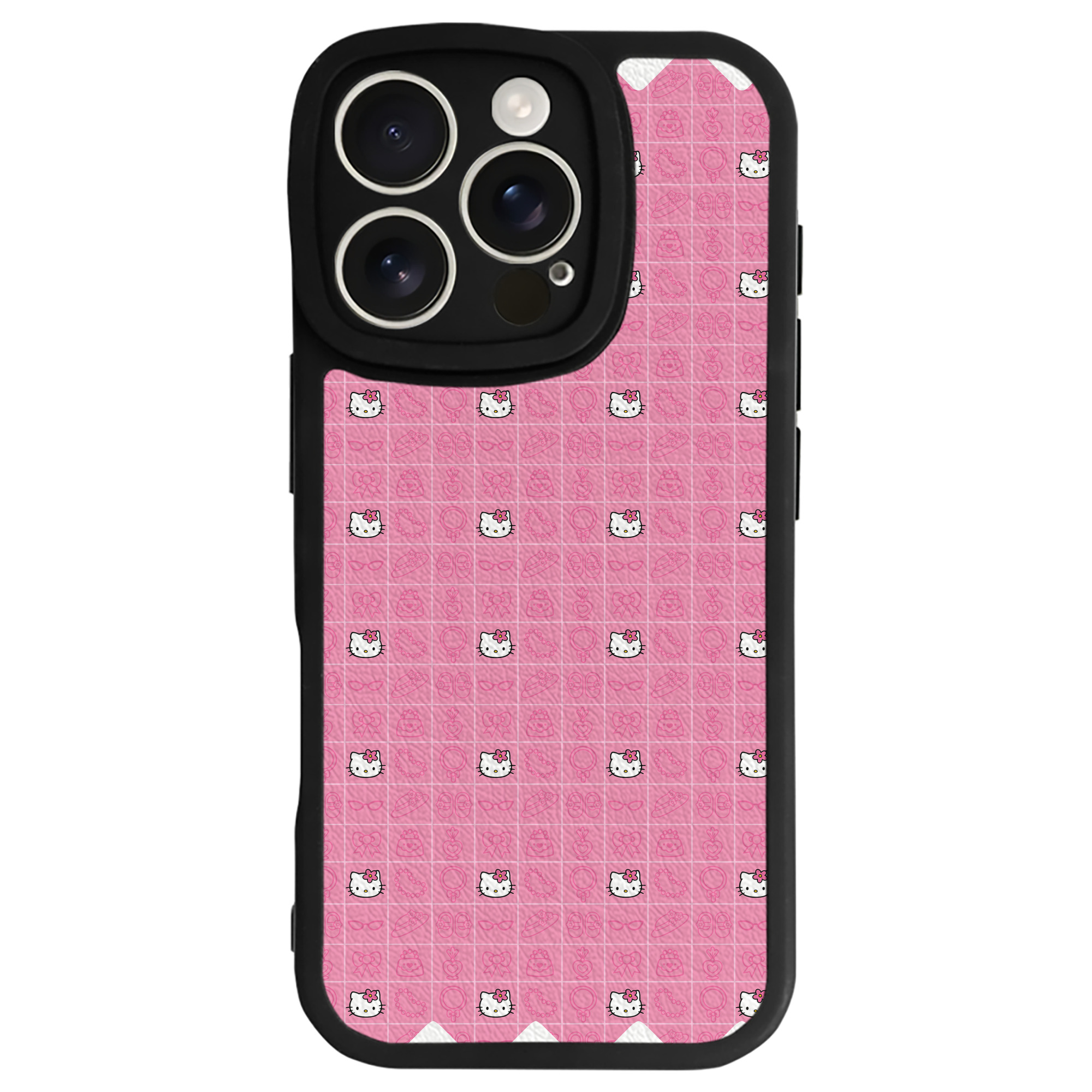 （画像用） Hello Kitty ハローキティ 【iPhone 16シリーズ対応】シリコンスマホケース（レザー調） 材質：シリコン
